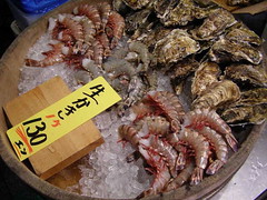 Shrimp and Oysters Nishiki Market