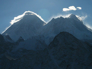 Nepal - Sagamartha Trek - 110 - Everest, Nuptse and Lhotse close-up from Gokyo Ri