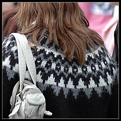 girl in icelandic sweater