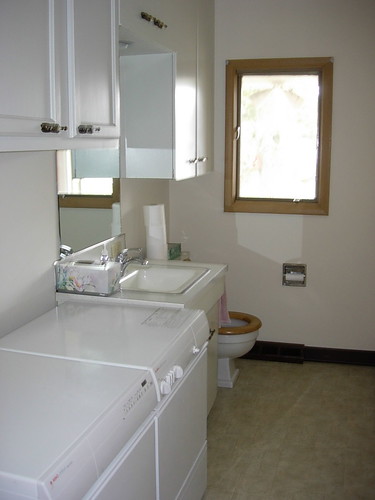 The half-bath/laundry room