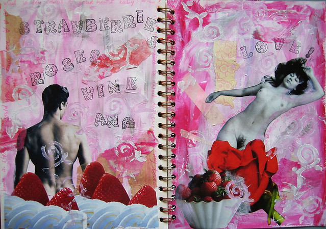 Red is the colour of passion - art journal page by iHanna...