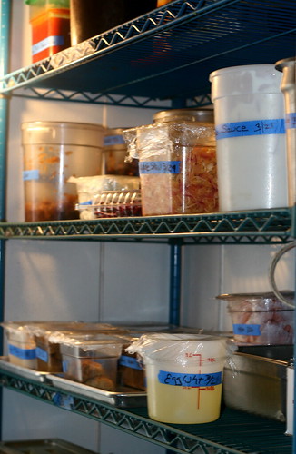 inside the walk-in refrigerator