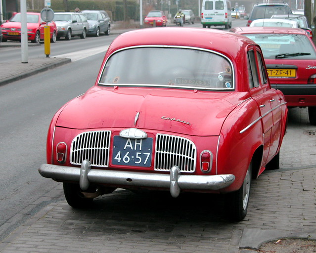 The Dauphine has its engine in the back hence the air vents