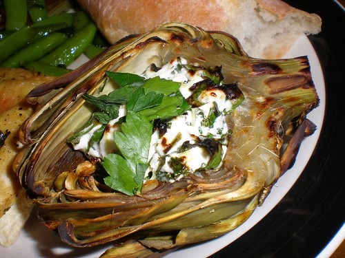 artichoke with goat cheese