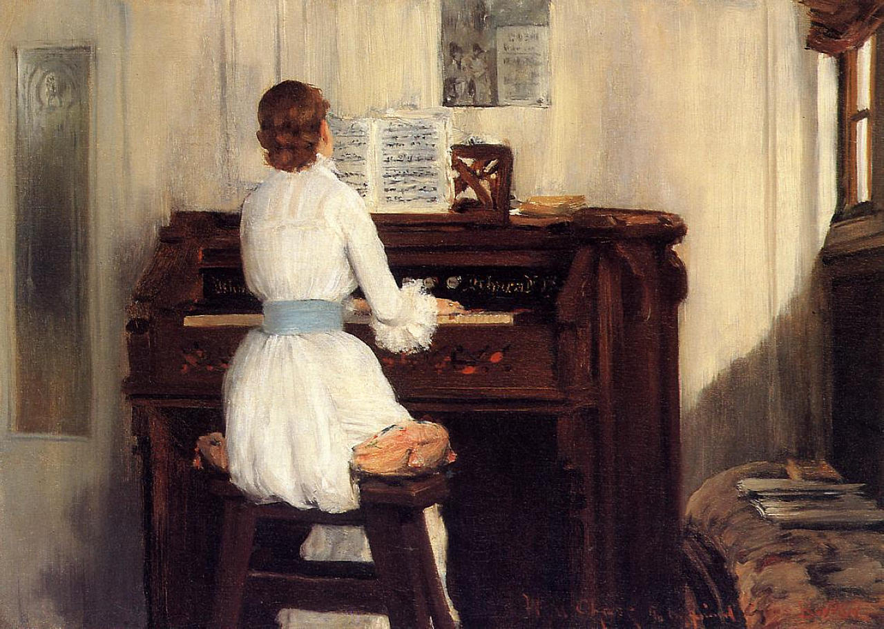 Mrs Chase Playing the Piano by William Merritt Chase, 1883