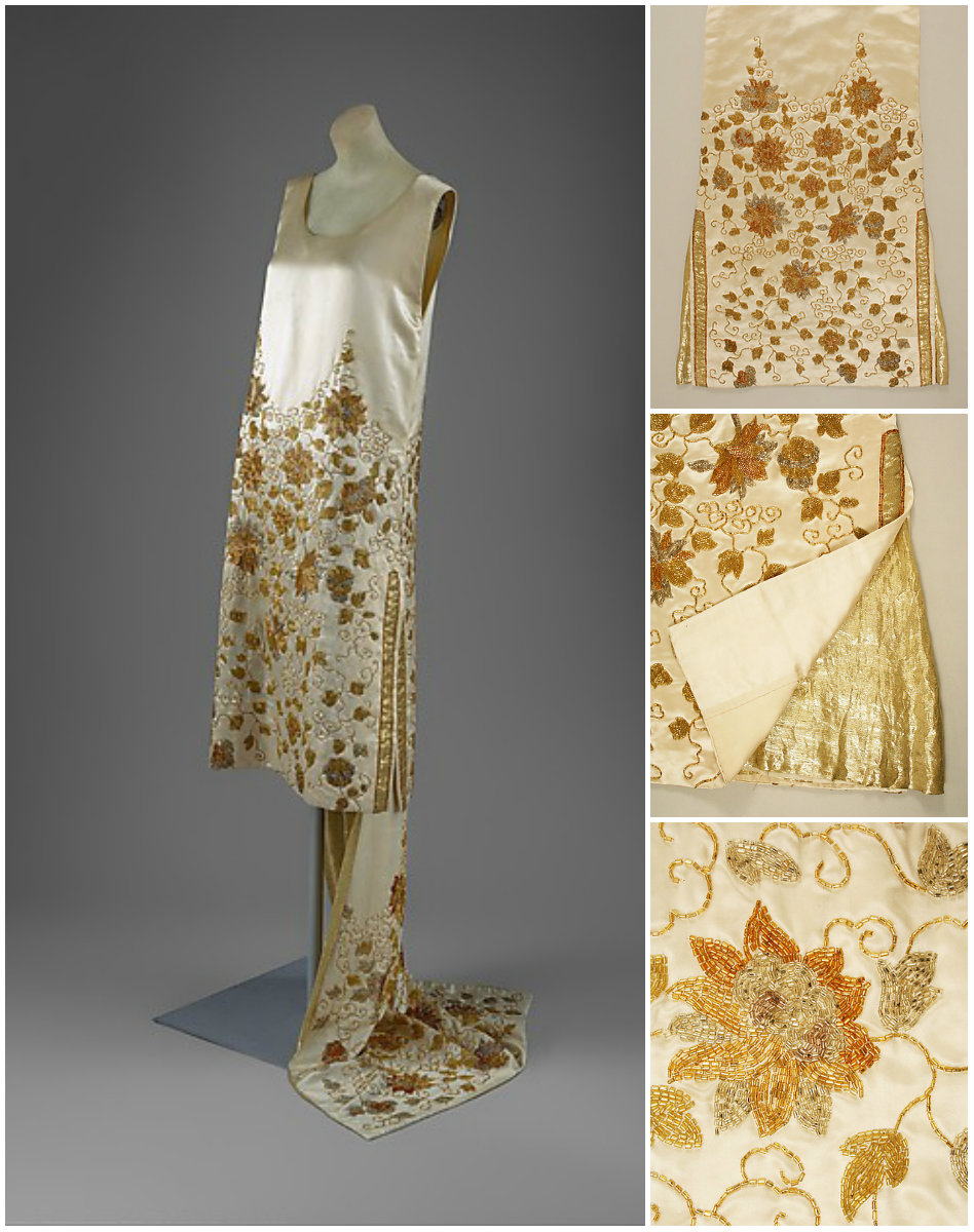 1925. Evening Dress. Silk, beads, metal thread. metmuseum