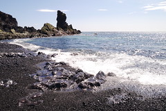 Black lava beach