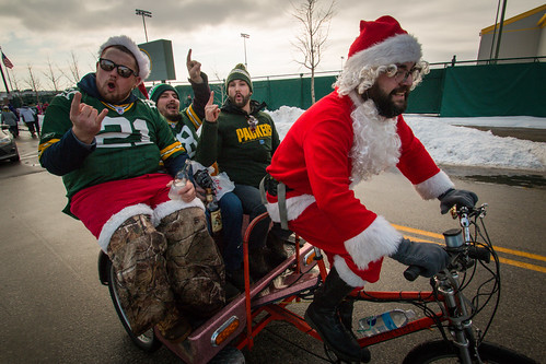 Santa Transporting Fans