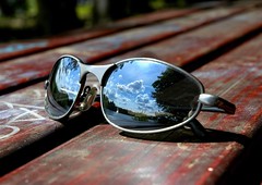 World reflected on my sunglasses