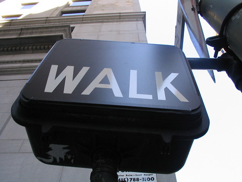 walk street sign