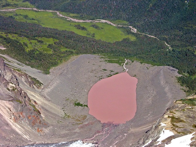 A lake coloured "Dusty Rose"