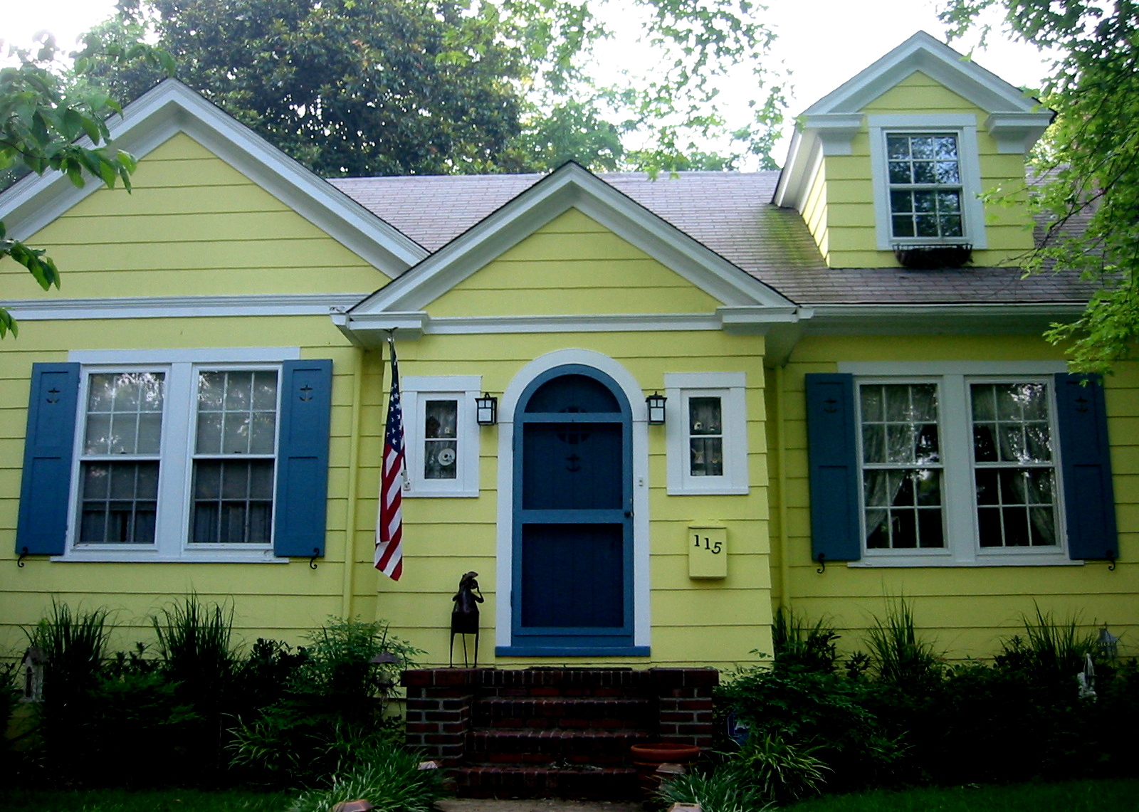 Yellow house, blue shutters, Homewood | Flickr - Photo Sharing!