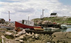 Small fishing port with lobster traps, South Shore, Nova Scotia