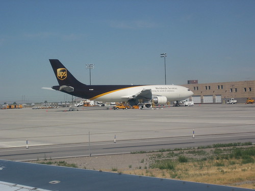 UPS plane sits on the tarmac