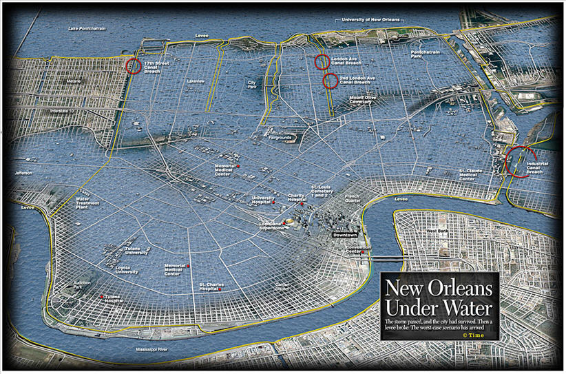 New Orleans Flood map - post hurricane Katrina - a photo on Flickriver