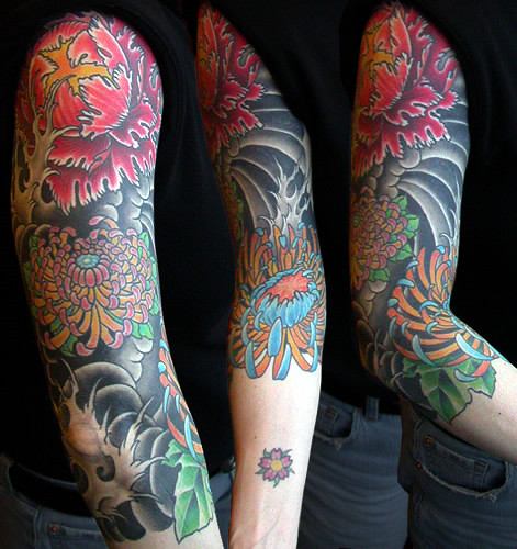 Japanese sleeve by Pol at Tattoomania Studios Montreal Canada 