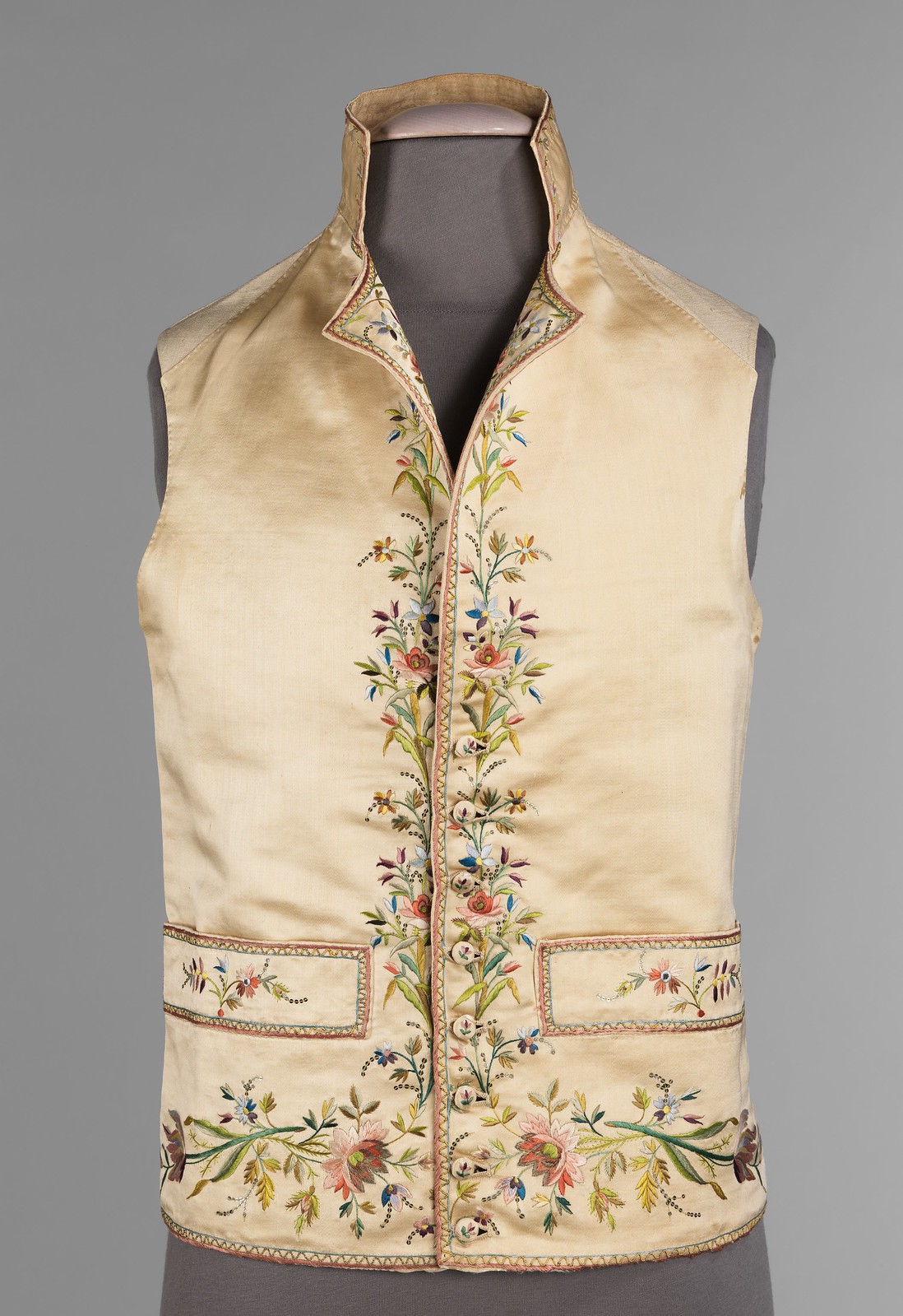 1800. French. silk, linen, metal, cotton. metmuseum