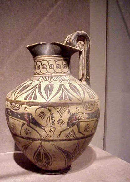 Oinochoe in the Camirus, or "Wild Goat" Style Greek 625-600 BCE
