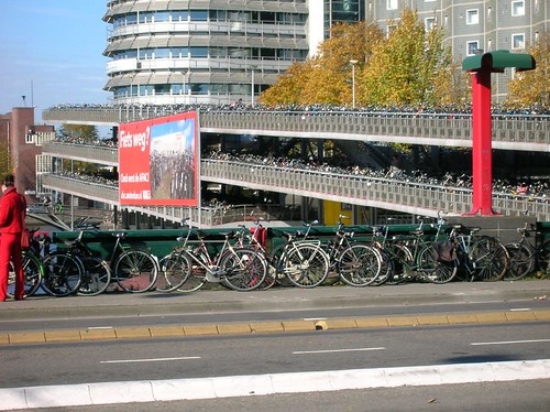 Floating Bike Parking at Amsterdam Central Stations