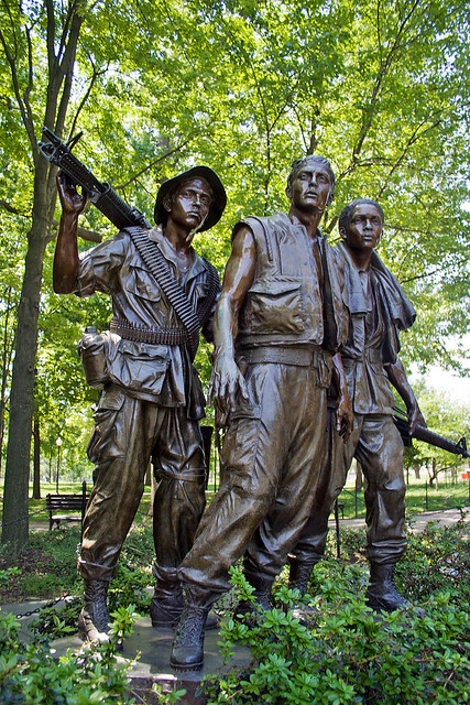 Vietnam memorial statue of 3 soldiers restored