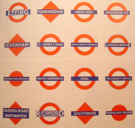 Variety of London Underground Logos and Roundels