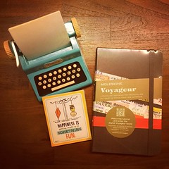 More #writerly gifts, this time from a thoughtful friend. The #Moleskine #Voyageur will be handy when I'm in Iowa. 7 weeks to go!
