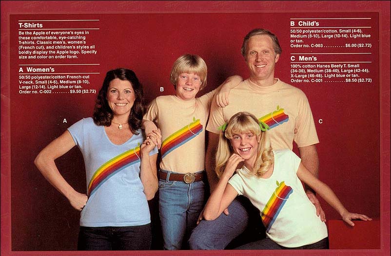 1983 Apple T-Shirt Ad showing a Stylin' "Apple Family"