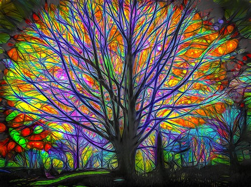 Digital Stained Glass Tree