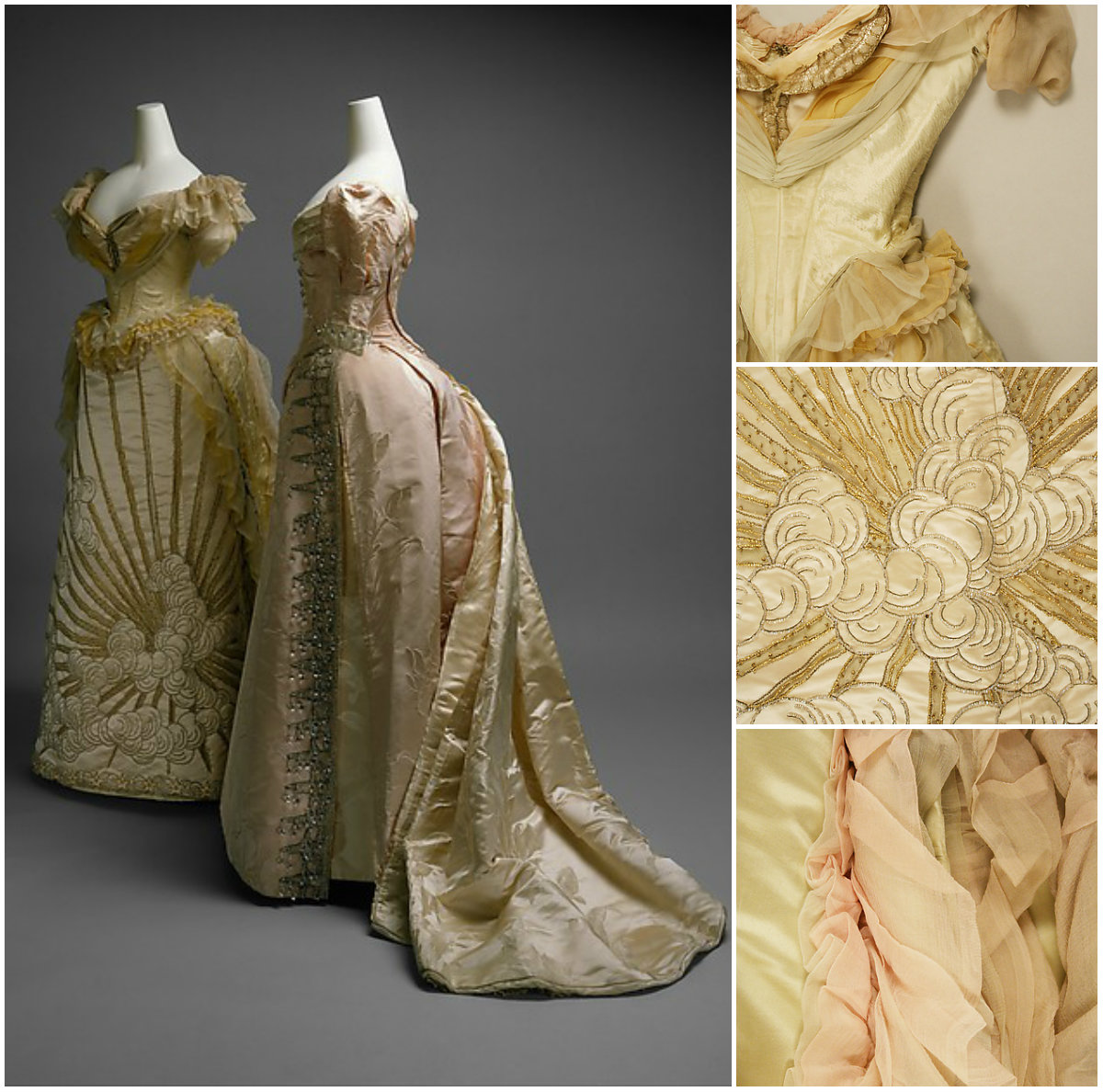1887. Ball Gown. Silk, glass, metallic thread. metmuseum
