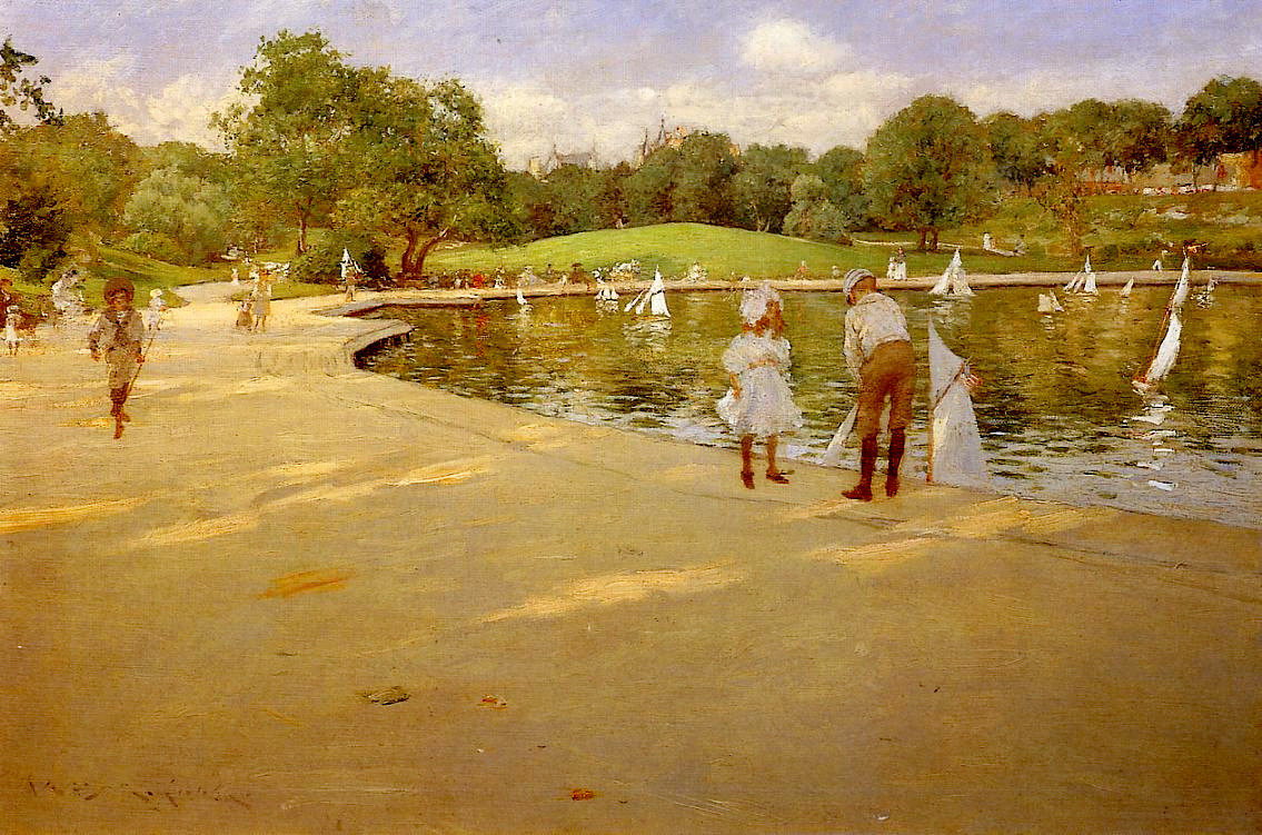 The Lake for Miniature Yachts by William Merritt Chase, 1890