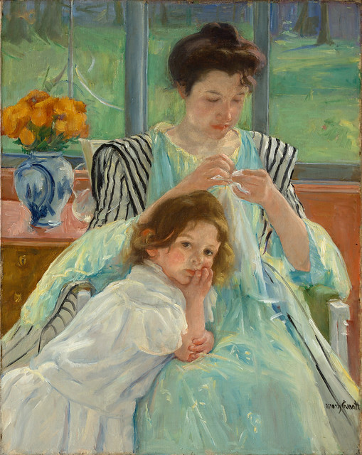 Young Mother Sewing by Mary Cassatt, 1900