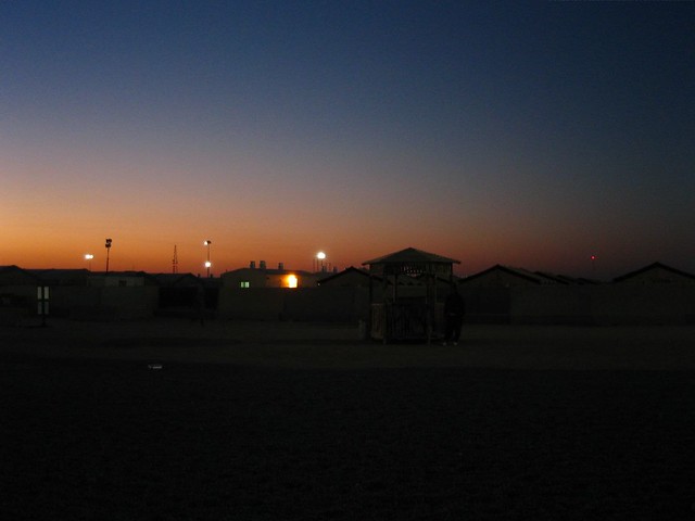 Sunrise over Tent City Ali alSalem Kuwait March 2006