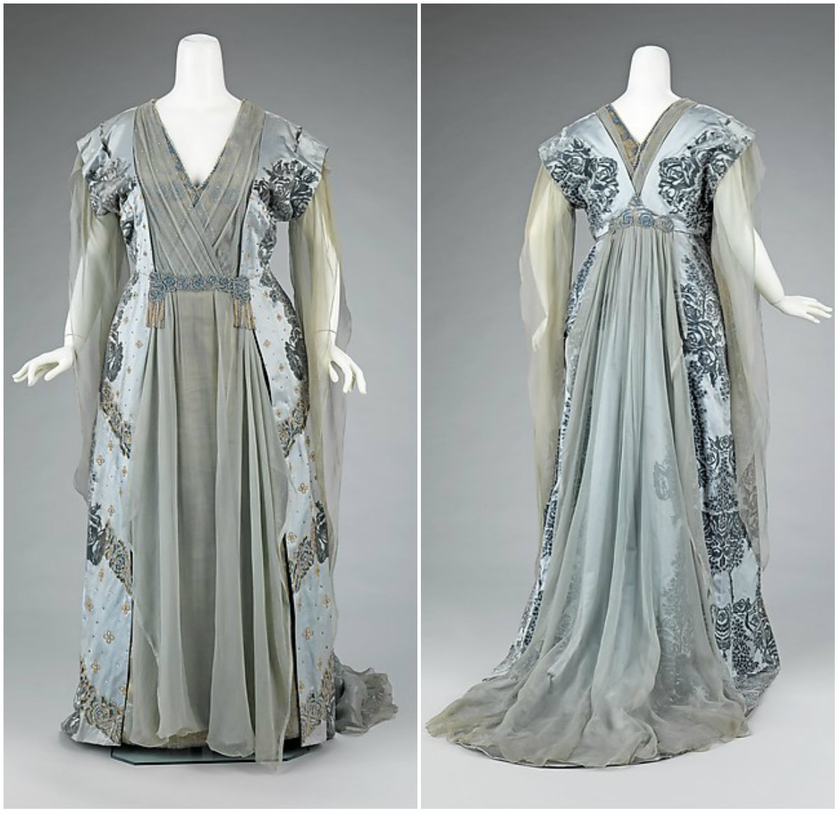 1910. Tea Gown. Silk, rhinestones, metal. metmuseum