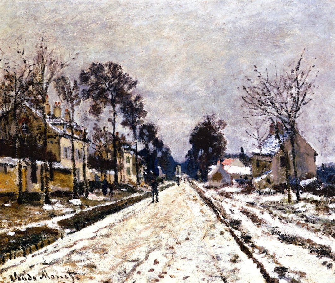 Road at Louveciennes, Snow Effect by Claude Oscar Monet - 1869-1870