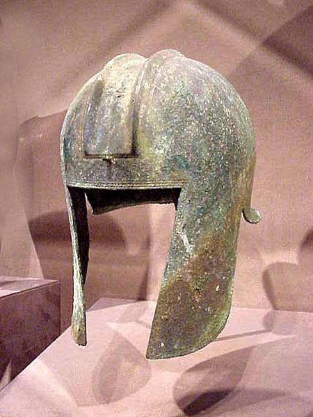 Bronze Greek helmet 6th century BCE