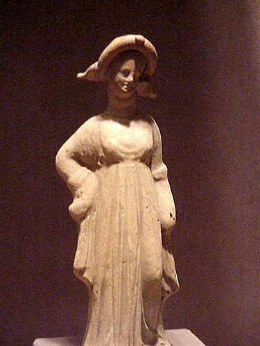 Terracotta figurine of a Greek woman Tanagra Boeotia 340-200 BCE
