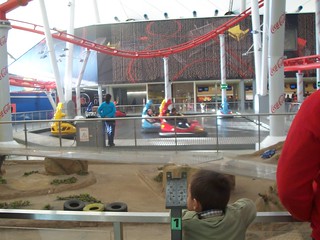 Indoor roller coaster inside the mall
