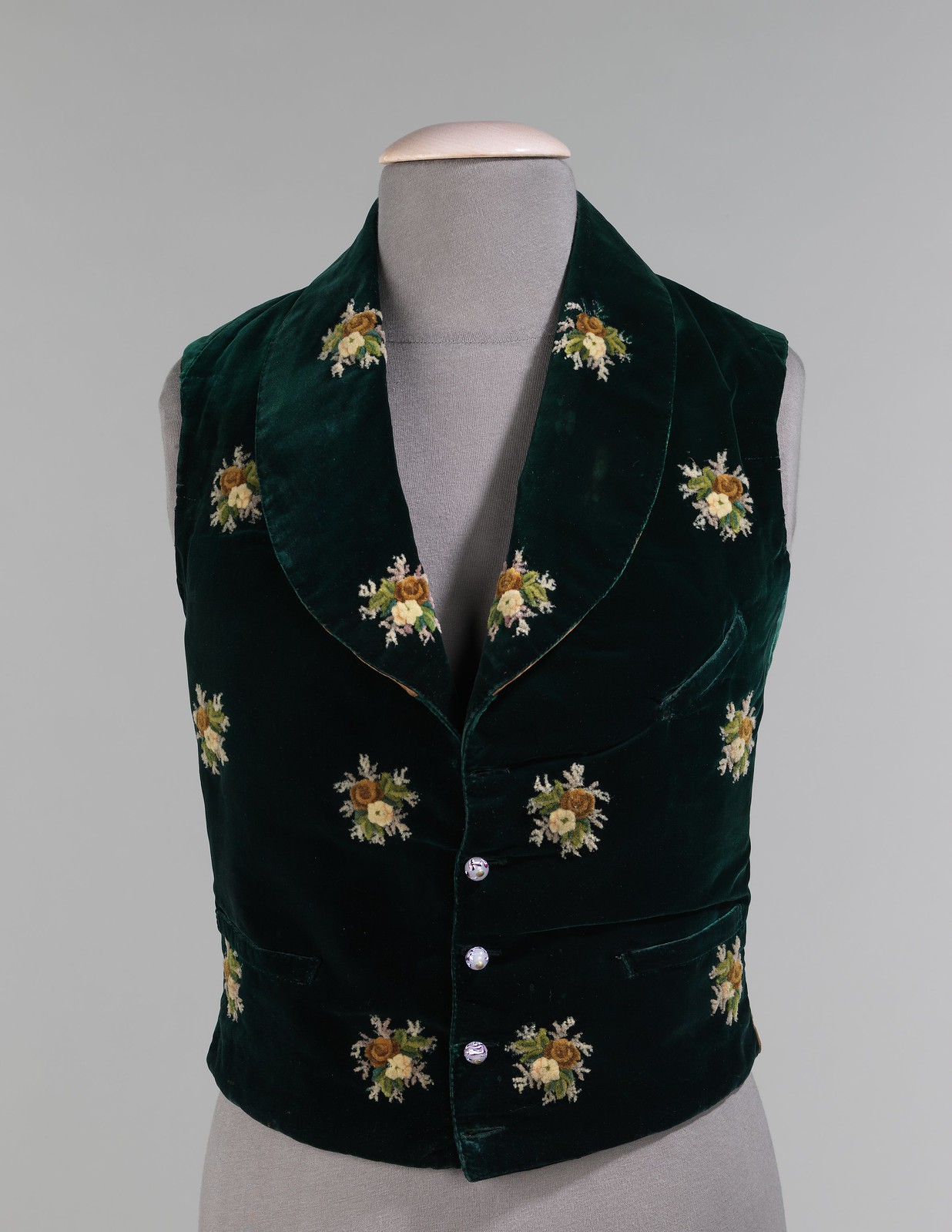 1838. American. Silk, cotton, wool, leather, glass. metmuseum