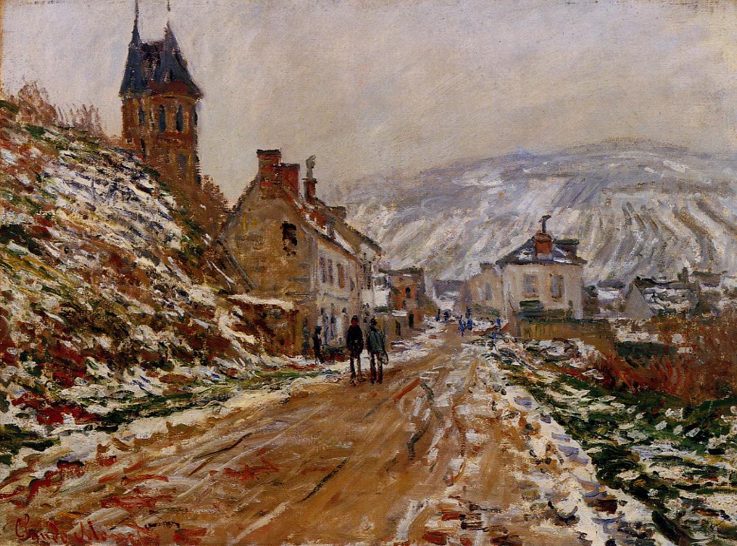 The Road in Vetheuil in Winter by Claude Oscar Monet - 1879
