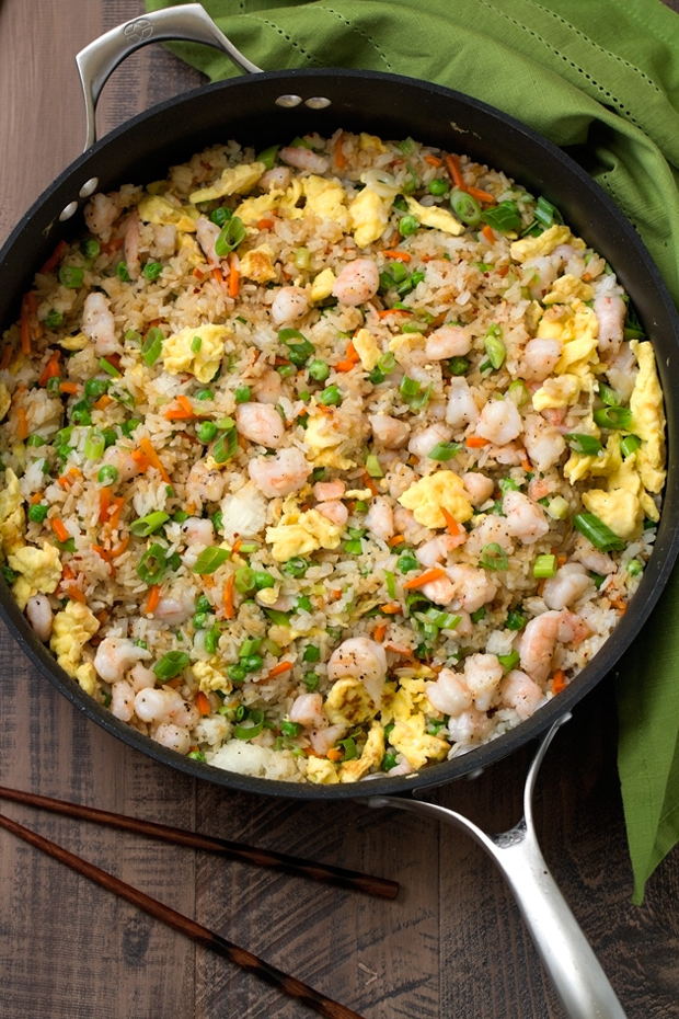 Shrimp-Fried-Rice-Easy Shrimp Fried Rice - 15 minutes and so flavorful that you'll never order TAKEOUT ever again! #friedrice #shrimpfriedrice #quickfriedrice | Littlespicejar.com