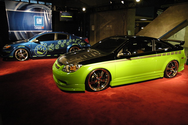 Tricked Out GM Cars Chevy Cobalt and the blue Saturn Ion now the General 