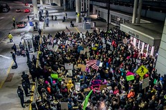 #MuslimBan Anti-Donald Trump Travel Ban Emergency Protest at Chicago's O'Hare Airport 