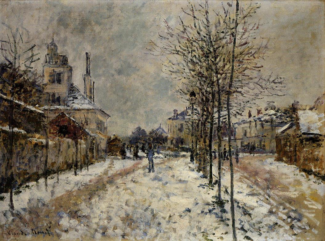 The Boulevard de Pontoise at Argenteuil, Snow Effect by Claude Monet - 1875