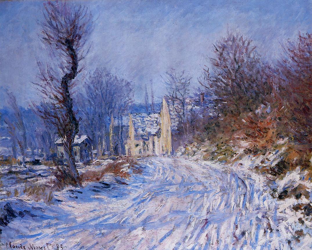 Road to Giverny in Winter by Claude Oscar Monet - 1885
