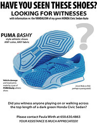The Case of the Puma Shoe and the Dented Car