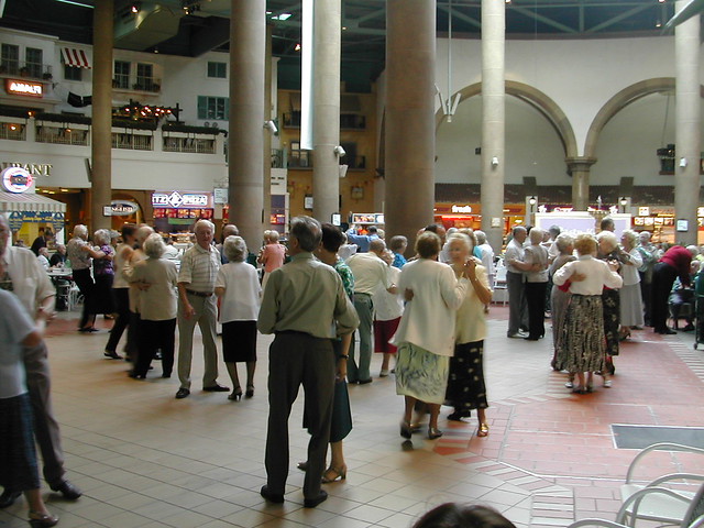 Old folks dancing, Meadowhall Centre, Sheffield, UK