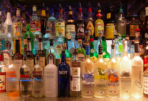 Bottles at a Bar -- Creative Commons