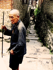 Old man in alley