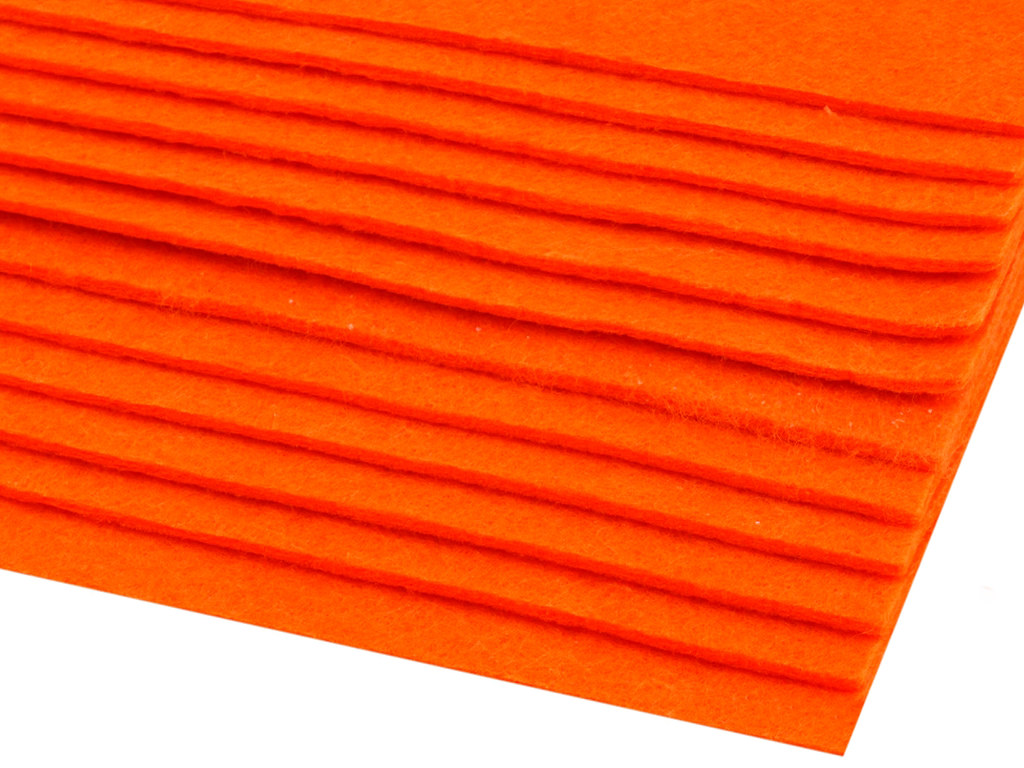 Filz (Stärke 2 - 3mm) orange, VE: 12 Bögen