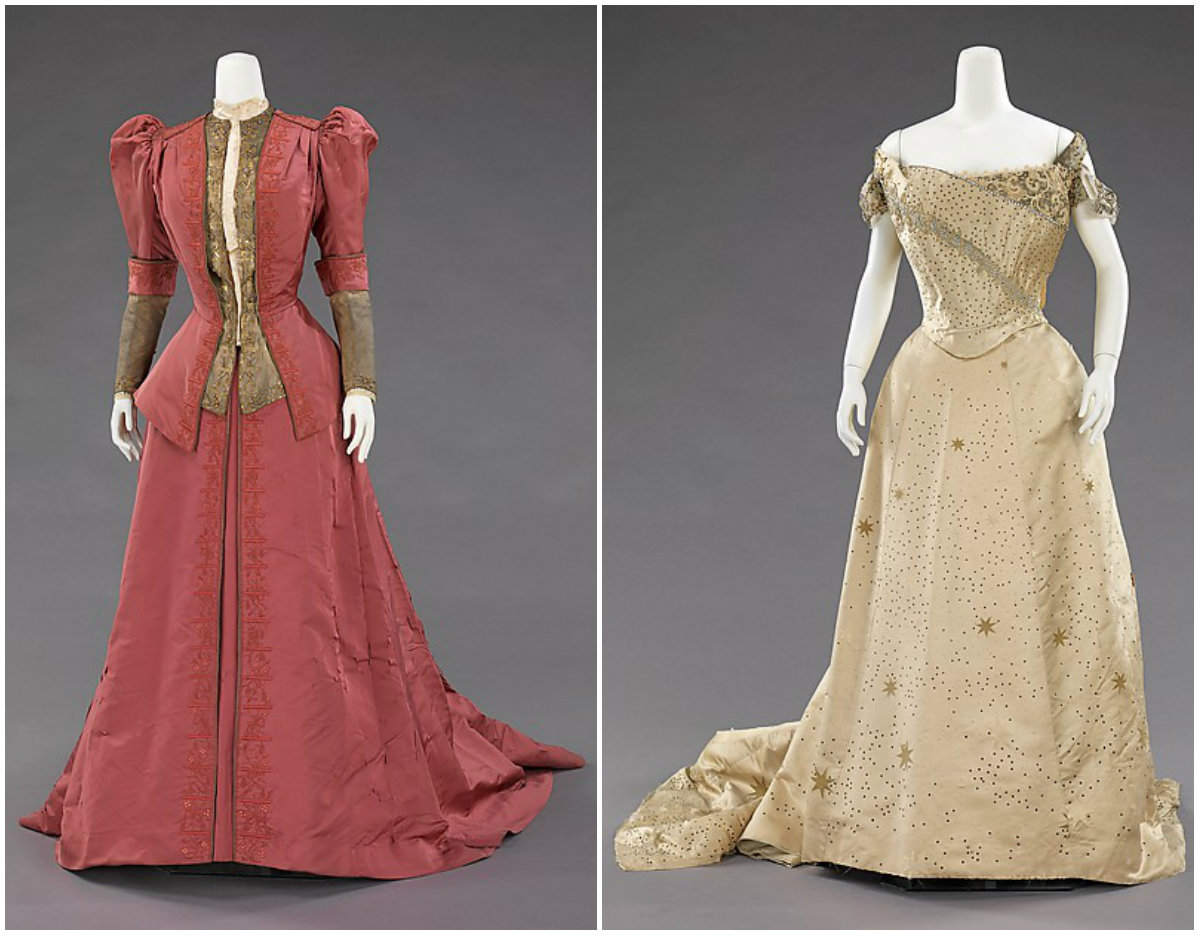 1900 & 1905. Silk, rhinsetones, metal. metmuseum